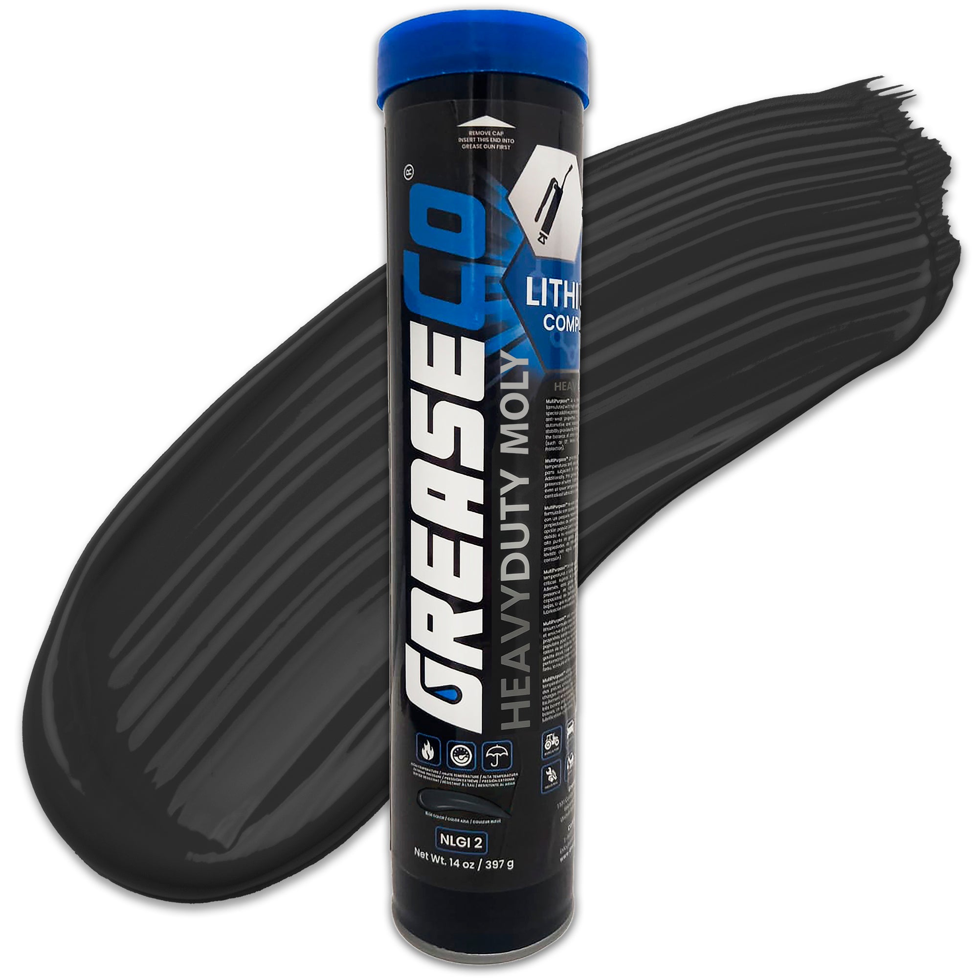 Molybdenum Lithium Complex High Temperature EP Grease Tube Cartridge GreaseCo HeavyDuty Moly Fifth Wheel