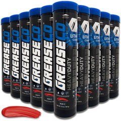 HeavyDuty™ Grease Tube 10 Pack | Red & Tacky Lithium Complex EP Grease | High‑Temp, Water‑Resistant | Wheel Bearings, Tractor, Chassis & Industrial | NLGI 2