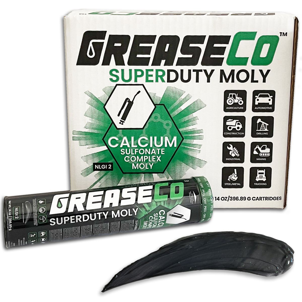 SuperDuty Moly™ Moly Grease Tube 10 Pack | Calcium Sulfonate EP | High Temp | CV Joint | Bearing | NLGI 2 | Grease Gun Cartridge Refill