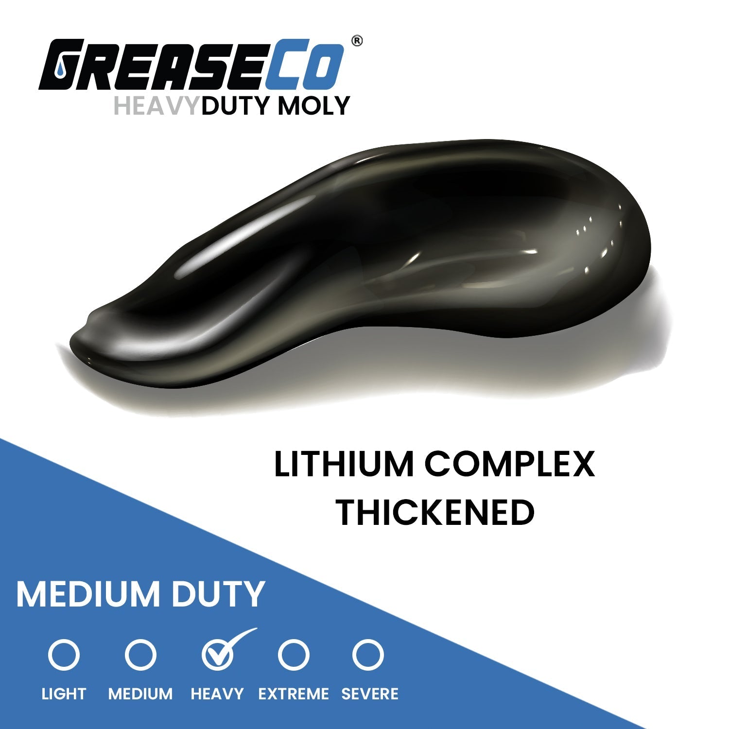 High Temp High Performance Infographic Lithium Complex Grease of GreaseCo HeavyDuty Moly