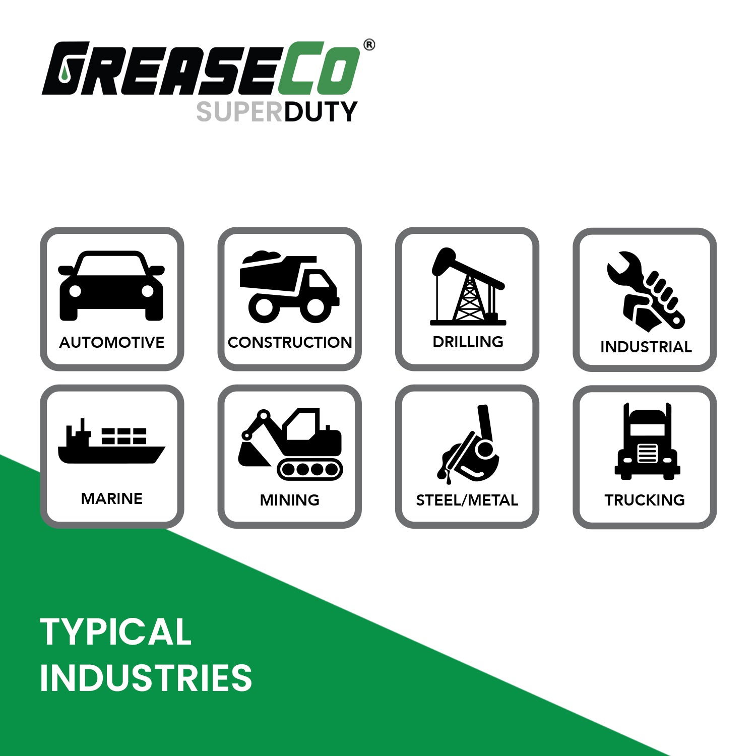 Typical Applications of Calcium Sulfonate Grease of GreaseCo SuperDuty