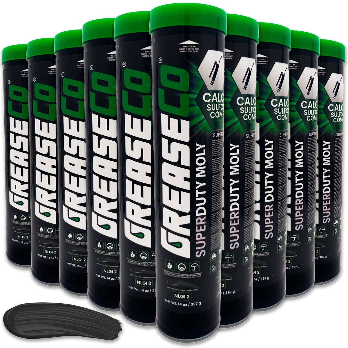 SuperDuty Moly™ Moly Grease Tube 10 Pack | Calcium Sulfonate EP | High Temp | CV Joint | Bearing | NLGI 2 | Grease Gun Cartridge Refill