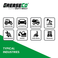 Typical Applications for Calcium Sulfonate Moly Grease of GreaseCo SuperDuty Moly