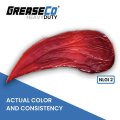 Lithium Complex Red and Tacky Grease Physical Picture of Color Texture Consistency of GreaseCo HeavyDuty