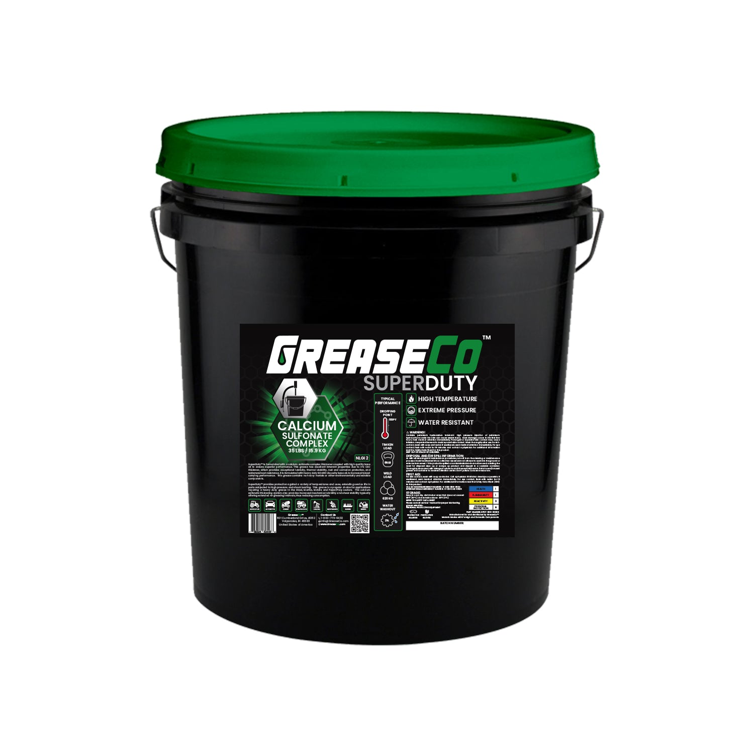 Calcium Sulfonate High Temp High Performance Grease 35 LB Pail of GreaseCo SuperDuty